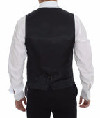 Dolce & Gabbana Gray Slim Fit Button Front Dress Formal Vest Dolce & Gabbana