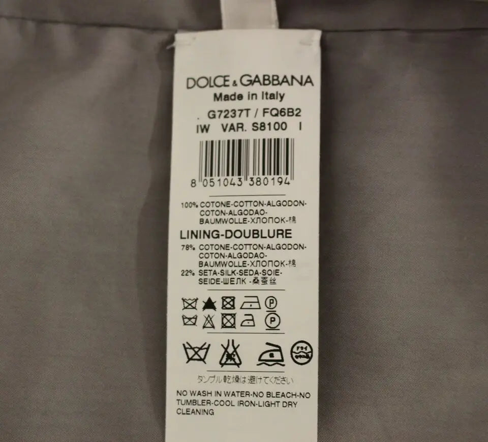 Dolce & Gabbana Gray Cotton Slim Fit Button Front Dress Vest Dolce & Gabbana
