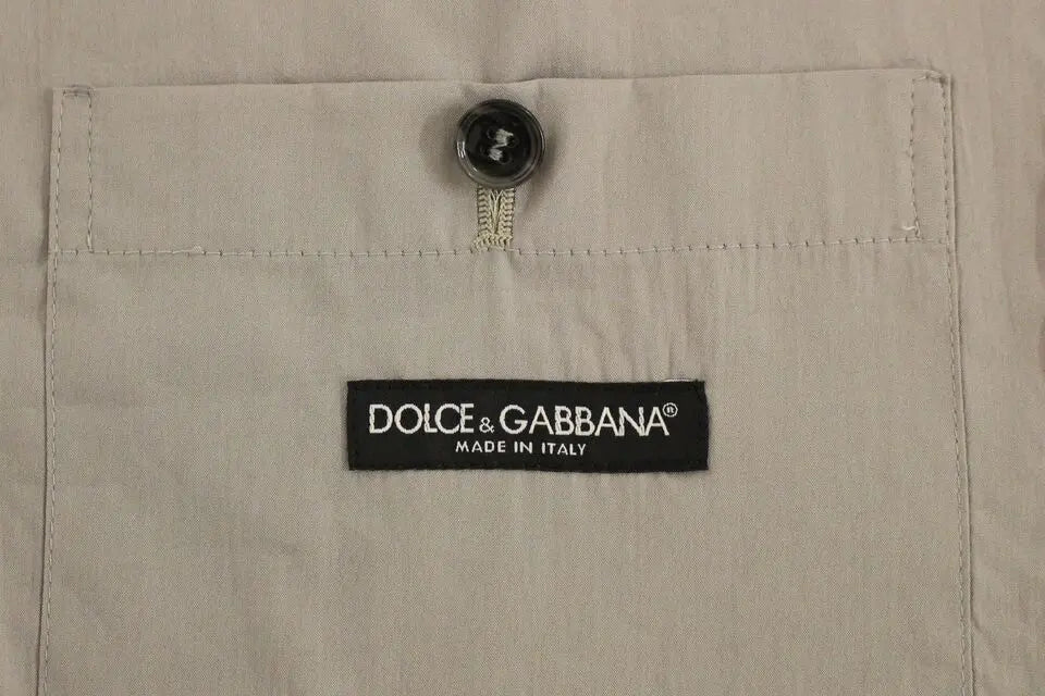 Dolce & Gabbana Gray Cotton Slim Fit Button Front Dress Vest Dolce & Gabbana