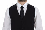 Dolce & Gabbana Black Cotton Dress Vest Blazer Jacket Dolce & Gabbana