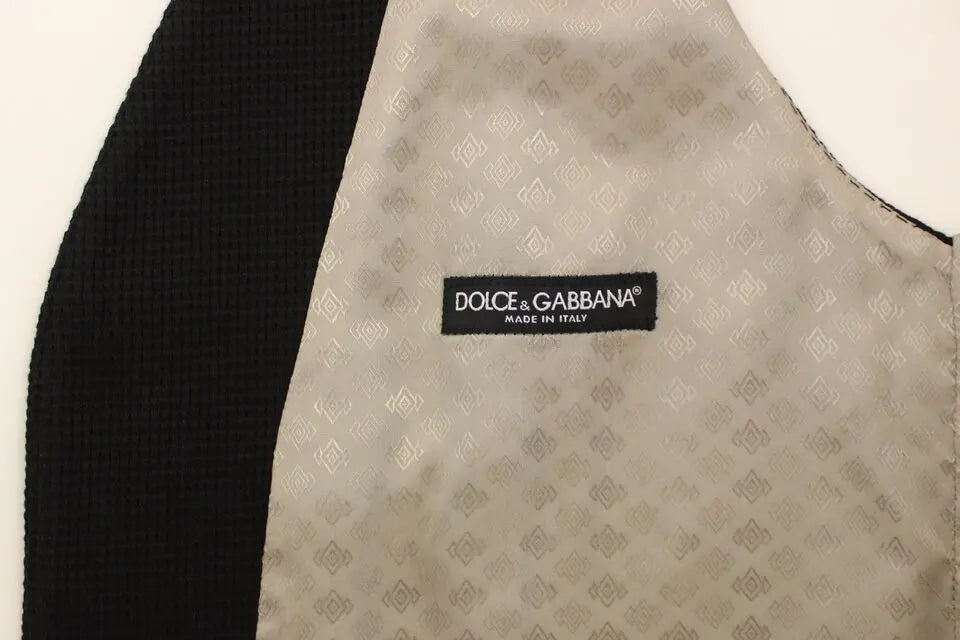 Dolce & Gabbana Black Cotton Dress Vest Blazer Jacket Dolce & Gabbana