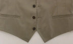 Dolce & Gabbana Beige Cotton Dress Vest Blazer Jacket Dolce & Gabbana