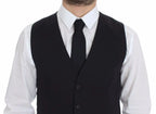 Dolce & Gabbana Blue Cotton Stretch Dress Vest Blazer Dolce & Gabbana