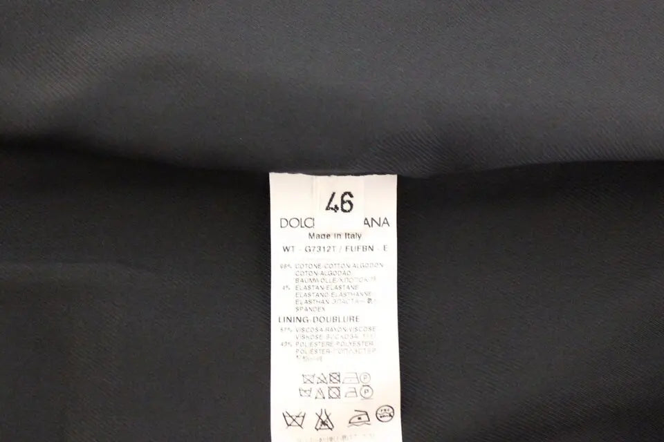 Dolce & Gabbana Blue Cotton Stretch Dress Vest Blazer Dolce & Gabbana
