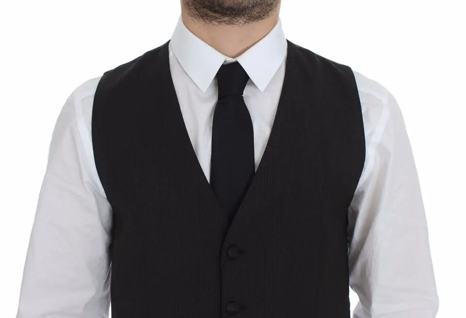 Dolce & Gabbana Gray Wool Stretch Dress Vest Jacket Blazer Dolce & Gabbana