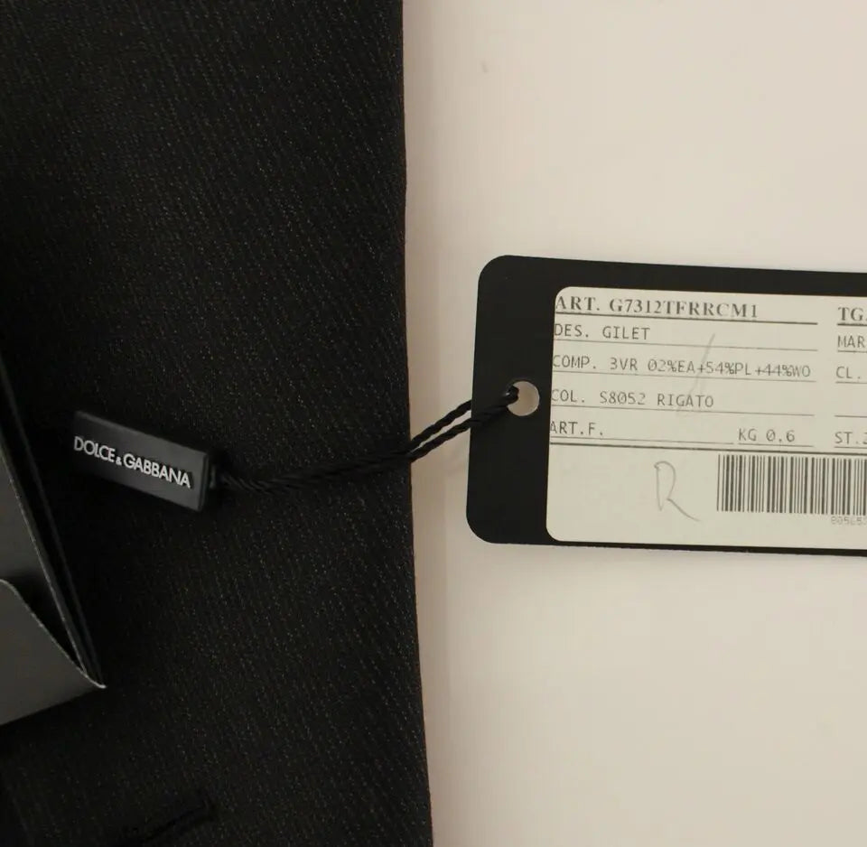 Dolce & Gabbana Gray Wool Stretch Dress Vest Jacket Blazer Dolce & Gabbana