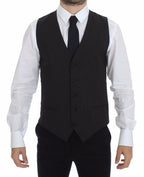 Dolce & Gabbana Gray Wool Stretch Dress Vest Jacket Blazer Dolce & Gabbana