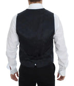 Dolce & Gabbana Blue Cotton Stretch Dress Vest Blazer Dolce & Gabbana