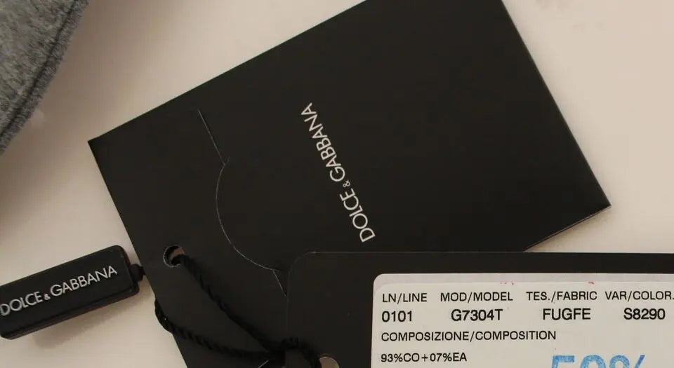 Dolce & Gabbana Gray Cotton Stretch Dress Vest Blazer Dolce & Gabbana