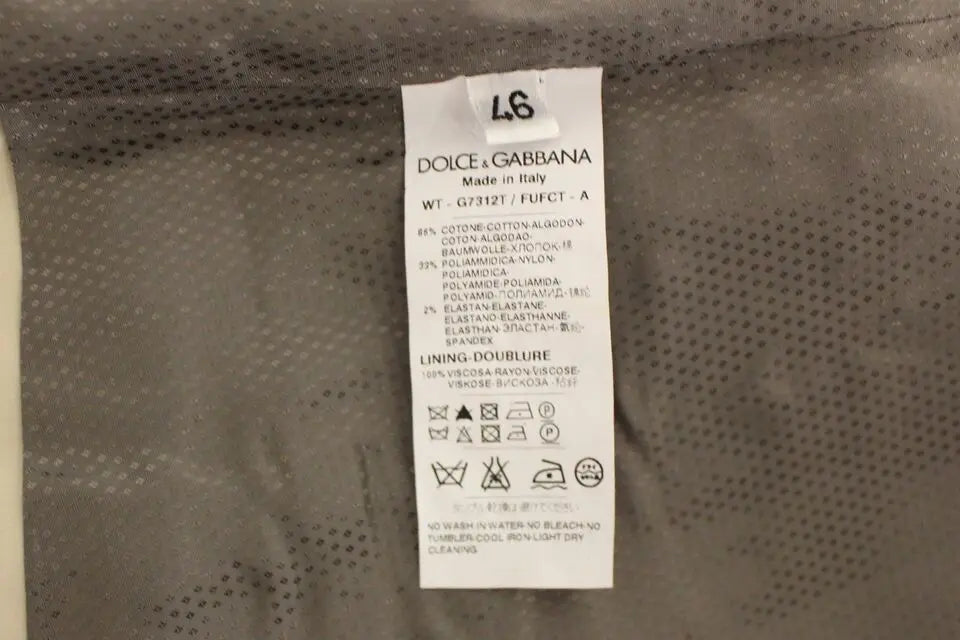 Dolce & Gabbana Beige Cotton Stretch Dress Vest Blazer Dolce & Gabbana