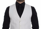 Dolce & Gabbana White Cotton Silk Blend Dress Vest Blazer Dolce & Gabbana