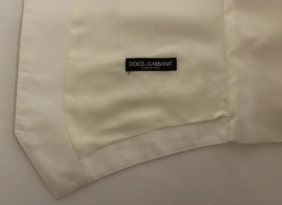 Dolce & Gabbana White Cotton Silk Blend Dress Vest Blazer Dolce & Gabbana