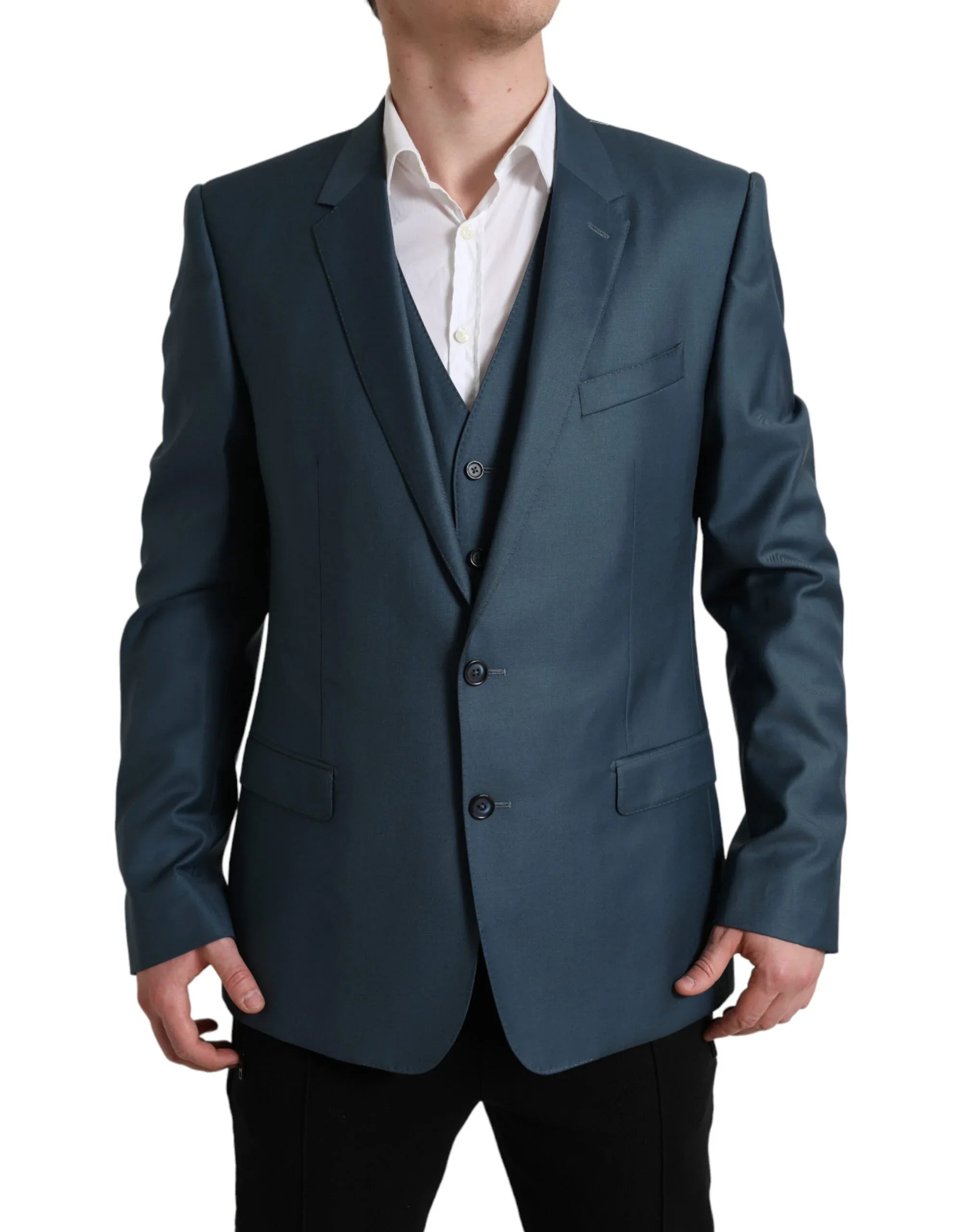 Dolce & Gabbana Green Single Breasted 2 Piece MARTINI Suit - Zeiniez