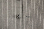 Dolce & Gabbana Gray Striped Wool Single Breasted Vest Dolce & Gabbana