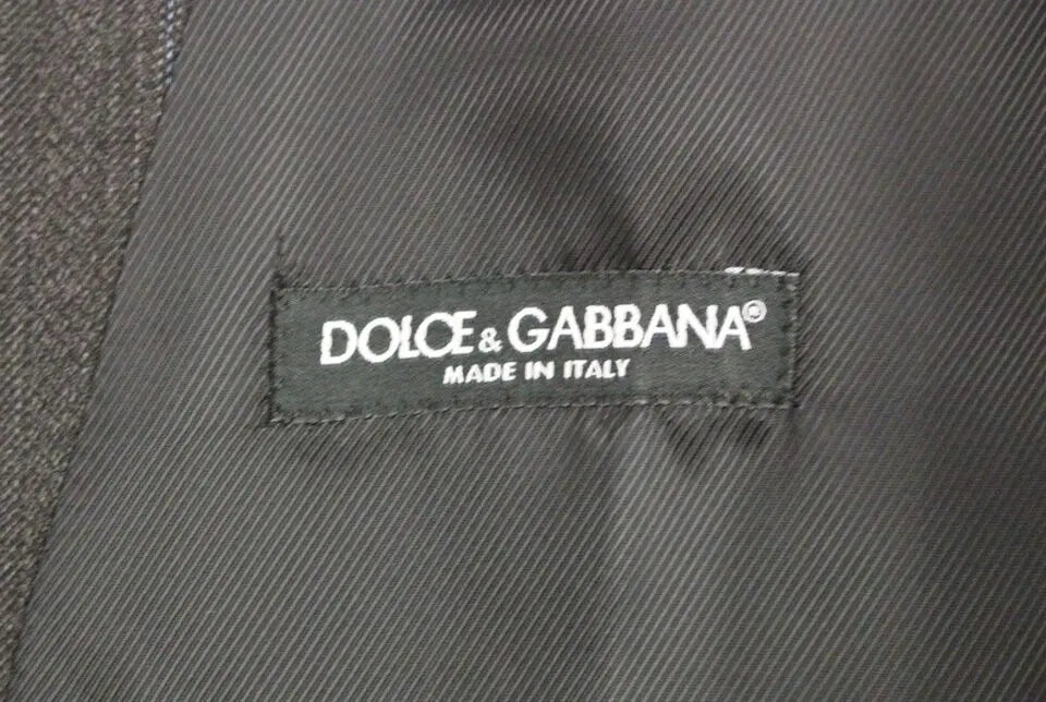 Dolce & Gabbana Gray Striped Wool Logo Vest Gilet Weste Dolce & Gabbana