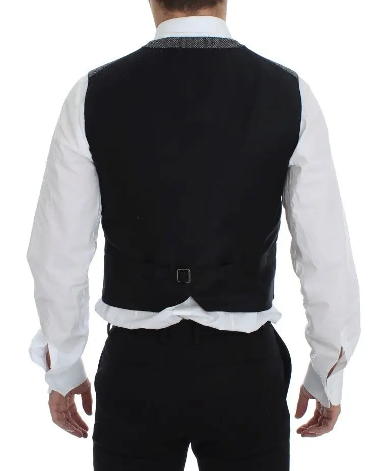 Dolce & Gabbana Gray Cotton Blend Logo Vest Gilet Weste Dolce & Gabbana