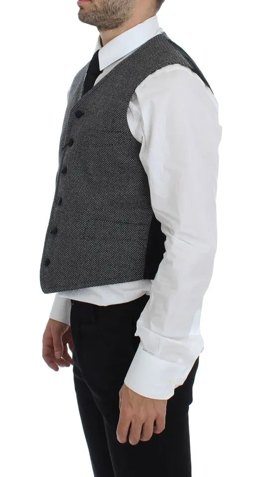Dolce & Gabbana Gray Cotton Blend Logo Vest Gilet Weste Dolce & Gabbana