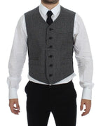 Dolce & Gabbana Gray Cotton Blend Logo Vest Gilet Weste Dolce & Gabbana