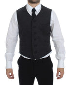 Dolce & Gabbana Gray Wool Blend Logo Vest Gilet Weste Dolce & Gabbana