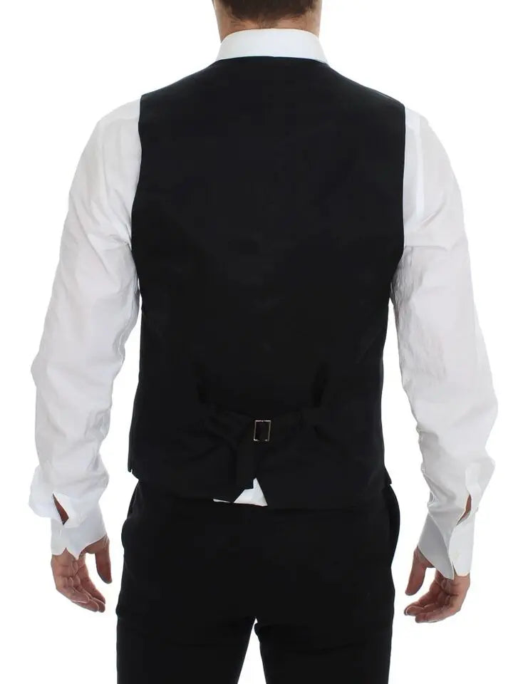 Dolce & Gabbana Gray Wool Formal Dress Vest Gilet Weste Dolce & Gabbana