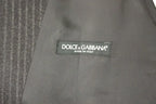 Dolce & Gabbana Gray Striped Wool Single Breasted Vest - Zeiniez