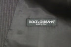 Dolce & Gabbana Gray Striped Wool Single Breasted Vest Dolce & Gabbana