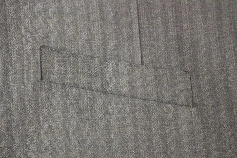 Dolce & Gabbana Gray Striped Wool Single Breasted Vest Dolce & Gabbana