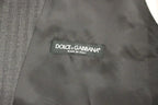 Dolce & Gabbana Gray Striped Wool Single Breasted Vest Dolce & Gabbana