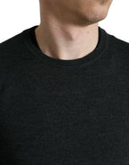 Dolce & Gabbana Gray Wool Round Neck Pullover Sweater - Zeiniez