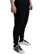 Dolce & Gabbana Black Leopard Cotton Slim Fit Jogger Pants - Zeiniez