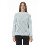 Baldinini Trend Light Blue Wool Women Sweater - Zeiniez