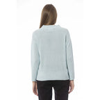 Baldinini Trend Light Blue Wool Women Sweater - Zeiniez