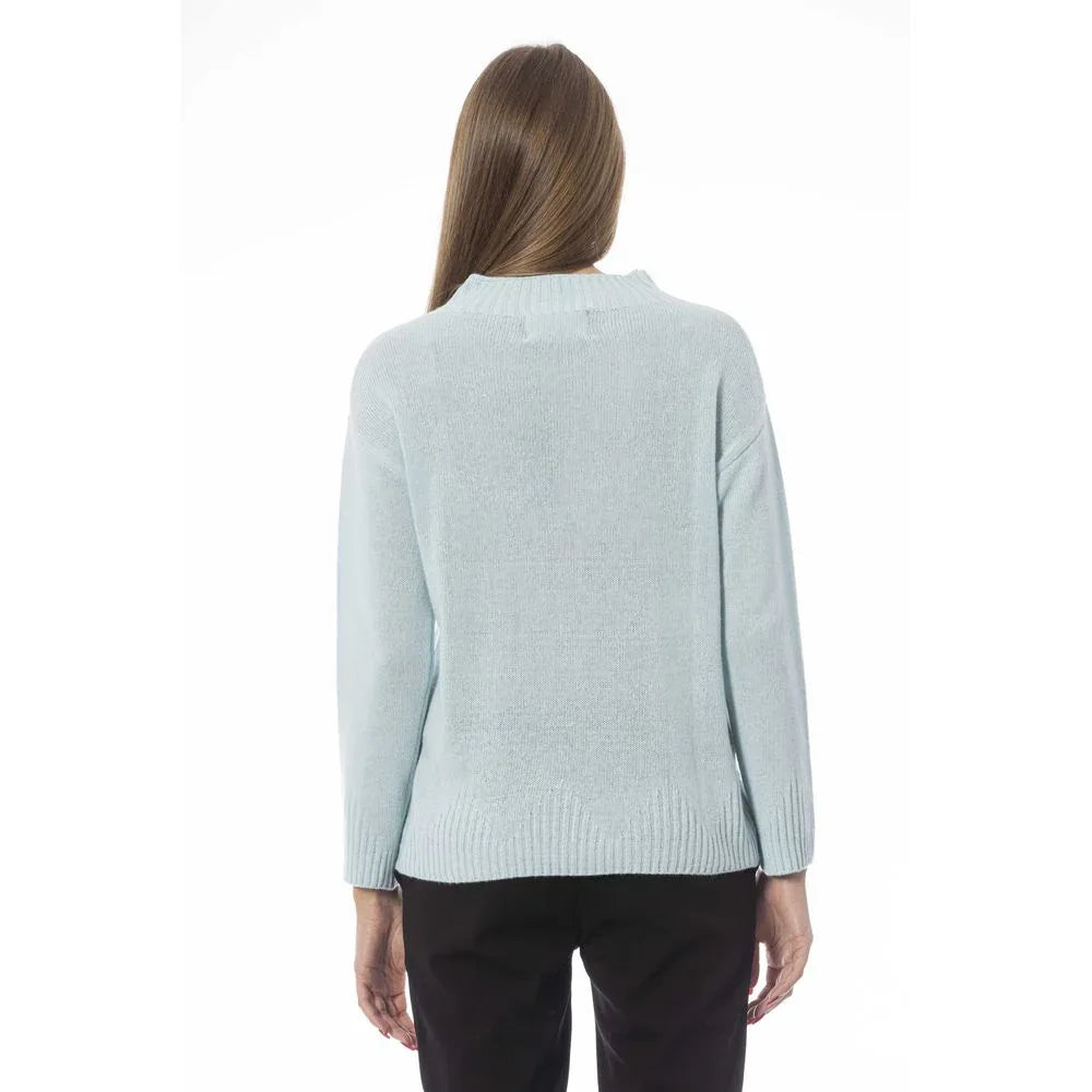 Baldinini Trend Light Blue Wool Women Sweater - Zeiniez