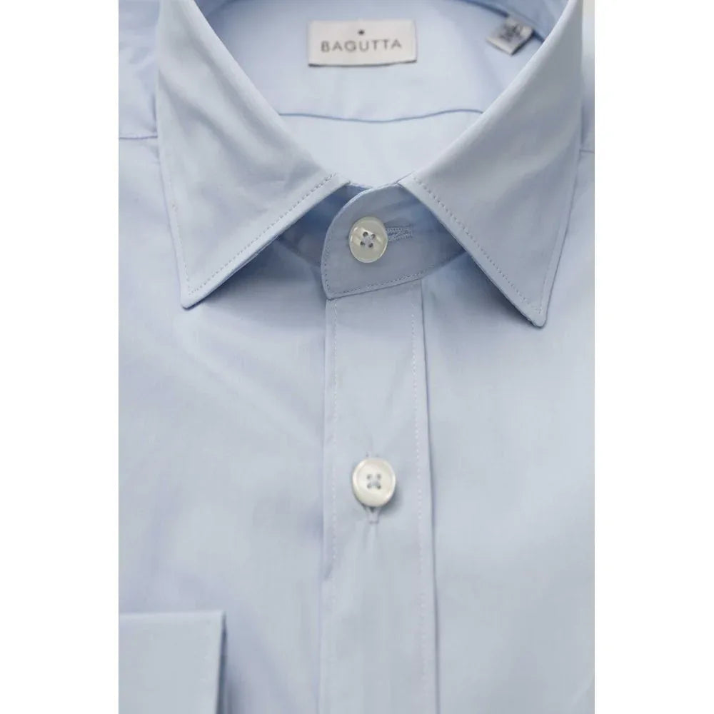 Bagutta Light Blue Cotton Men Shirt - Zeiniez