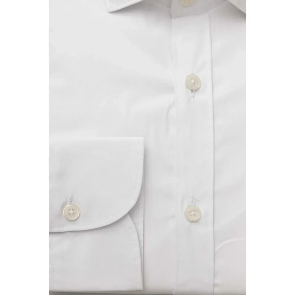 Bagutta White Cotton Men's Shirt Slim Fit With French Collar - Zeiniez