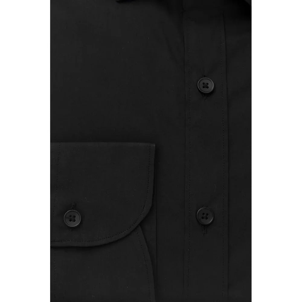 Bagutta Black Cotton Men's Slim Shirt - Zeiniez