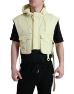 Dolce & Gabbana Yellow Nylon Hooded Sportswear Vest Jacket - Zeiniez