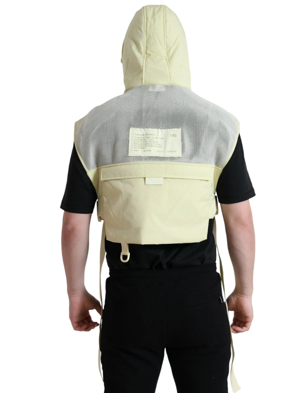 Dolce & Gabbana Yellow Nylon Hooded Sportswear Vest Jacket - Zeiniez