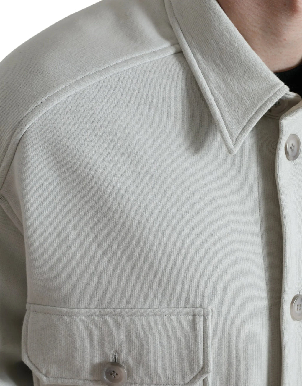 Dolce & Gabbana Grey Cotton Button Down Collared Coat Jacket - Zeiniez