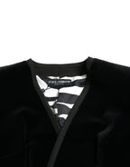Dolce & Gabbana Black Velvet Cotton Double Breasted Jacket - Zeiniez