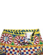 Dolce & Gabbana Multicolor Carretto Print Men Bermuda Shorts - Zeiniez