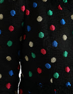 Dolce & Gabbana Black Polka Dot Ruffle Cotton Midi Dress - Zeiniez