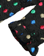 Dolce & Gabbana Black Polka Dot Ruffle Cotton Midi Dress - Zeiniez