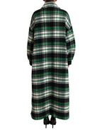 Dolce & Gabbana Green Plaid Long Sleeve Casual Coat Jacket - Zeiniez