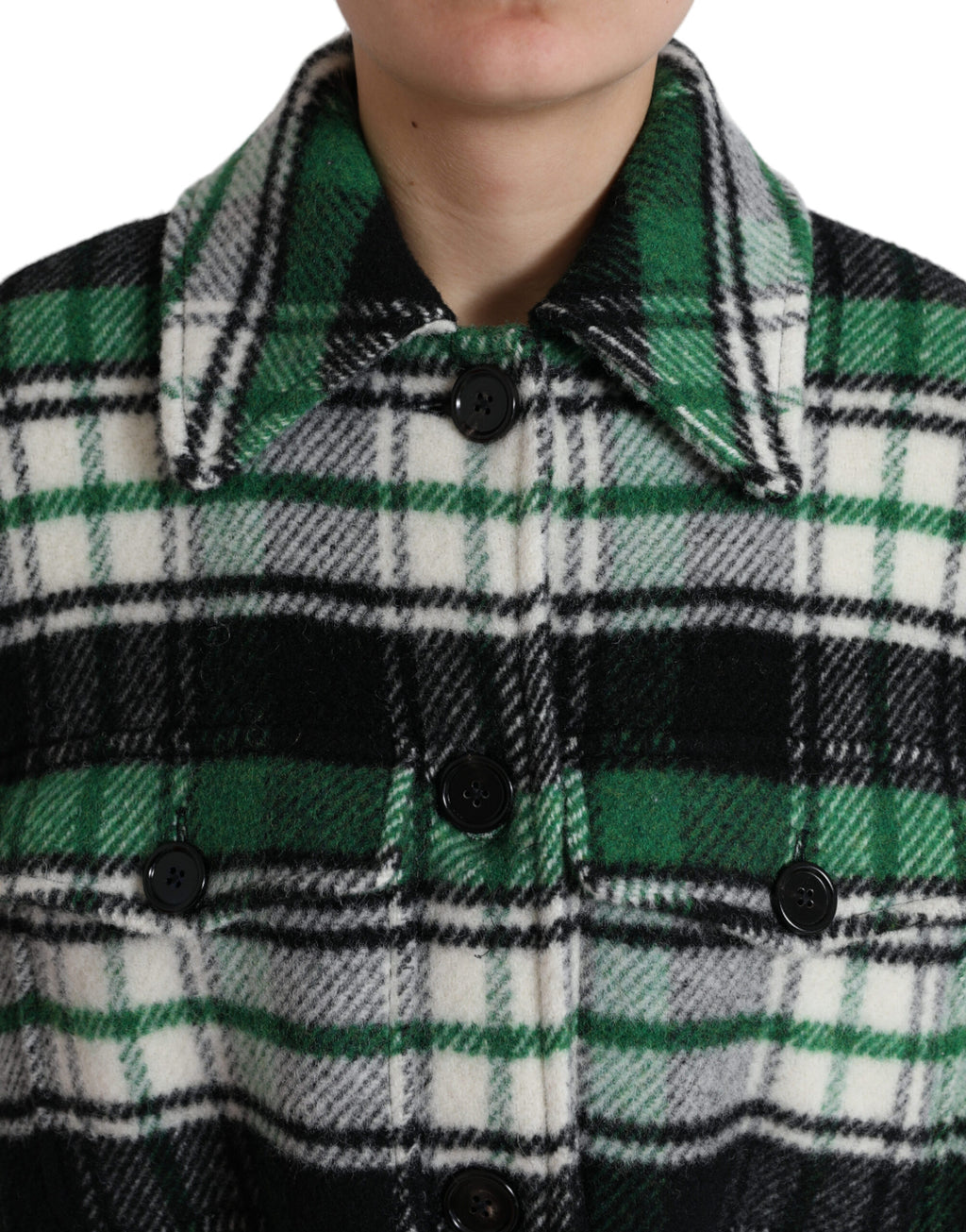 Dolce & Gabbana Green Plaid Long Sleeve Casual Coat Jacket - Zeiniez