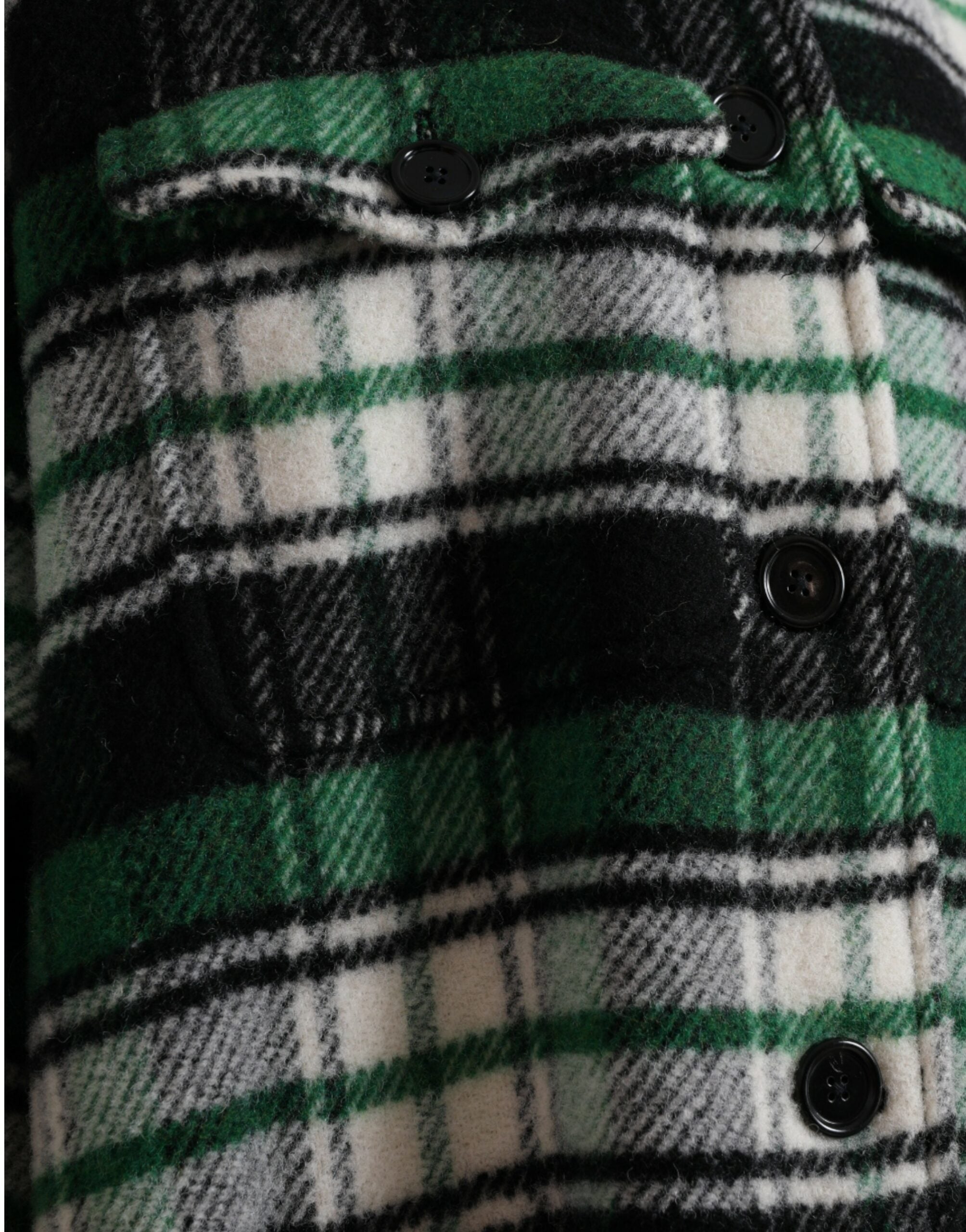 Dolce & Gabbana Green Plaid Long Sleeve Casual Coat Jacket - Zeiniez