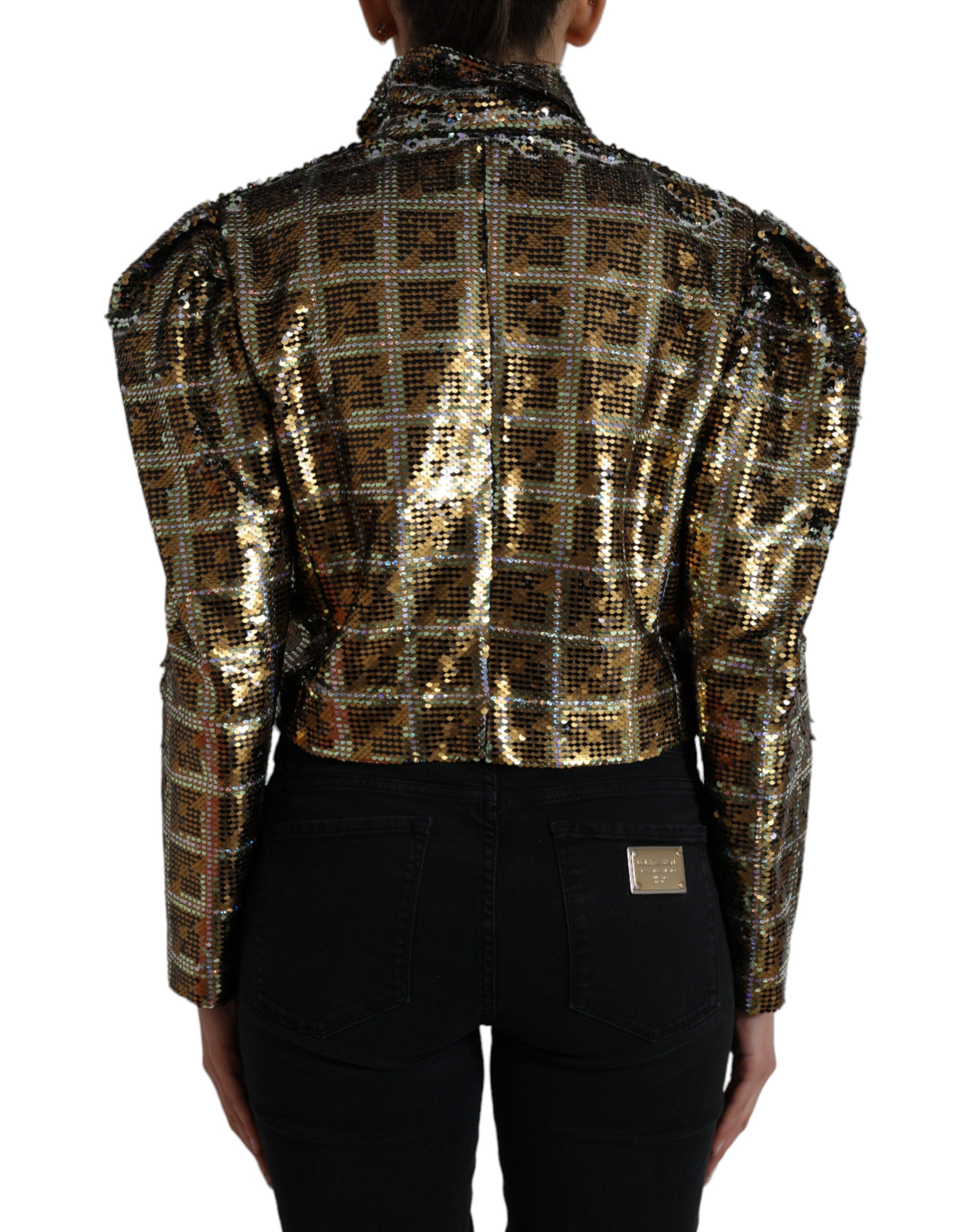 Dolce & Gabbana Multicolor Polyester Sequined Cropped Jacket - Zeiniez