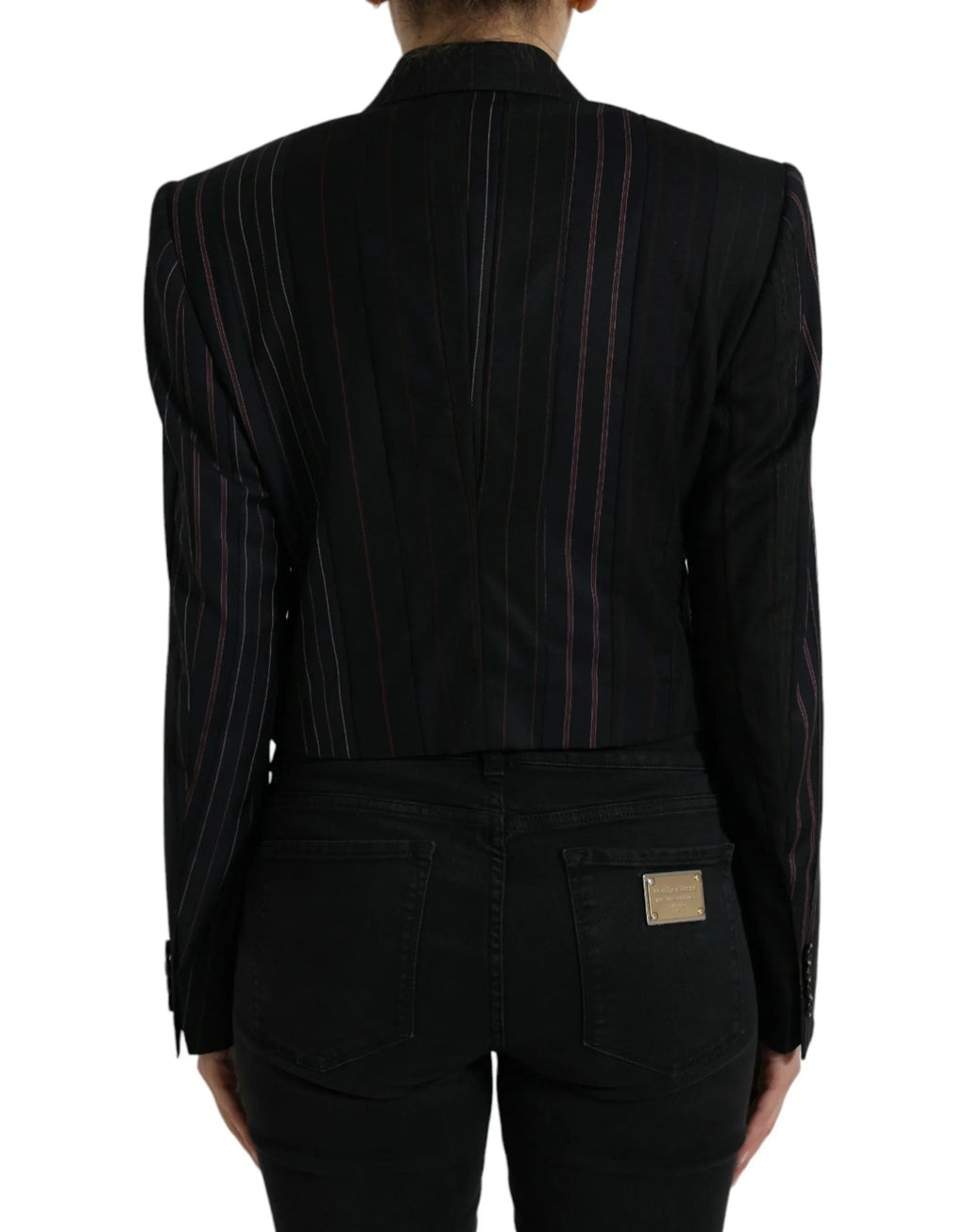 Dolce & Gabbana Black Striped SICILIA Double Breasted Jacket - Zeiniez