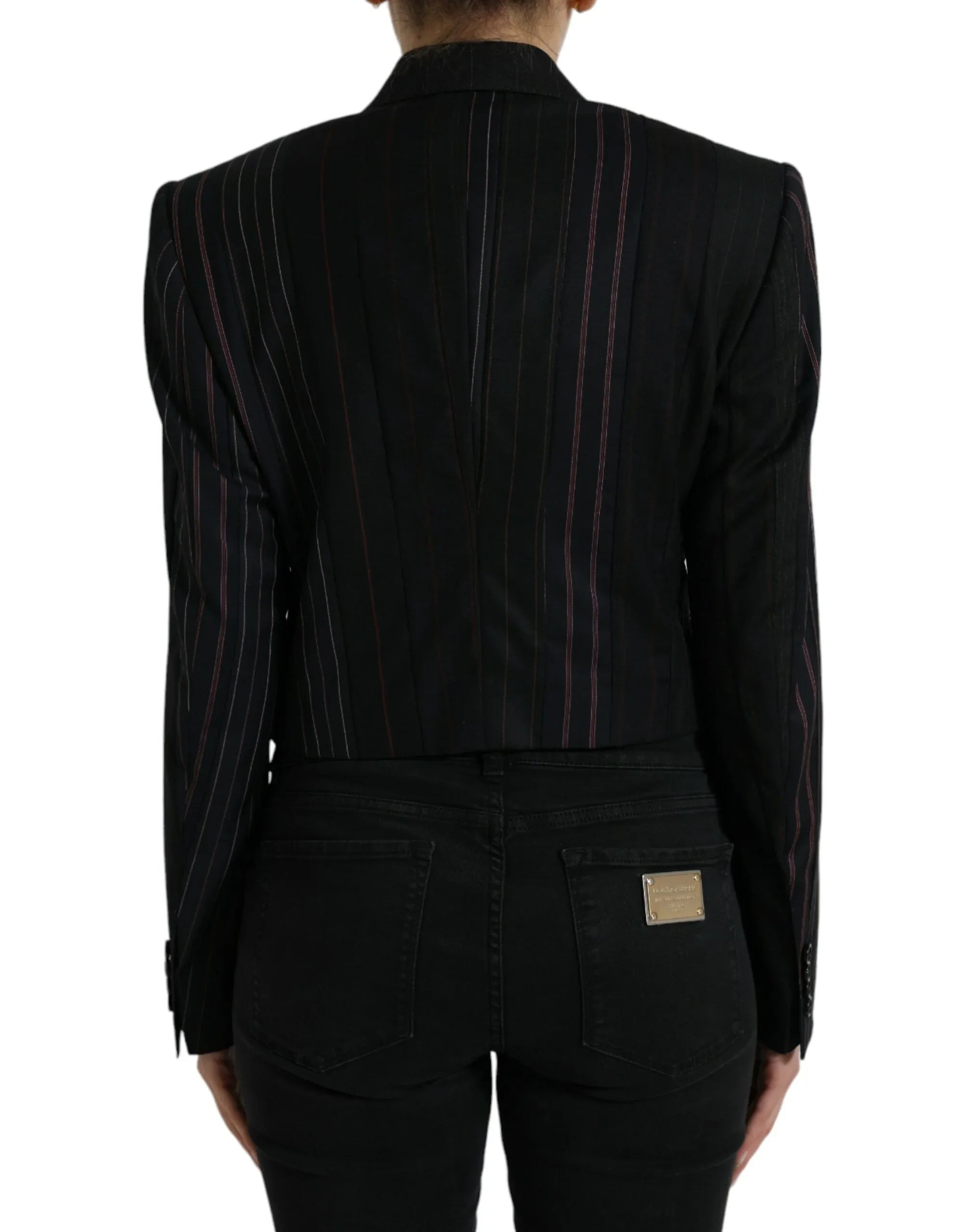 Dolce & Gabbana Black Striped SICILIA Double Breasted Jacket - Zeiniez