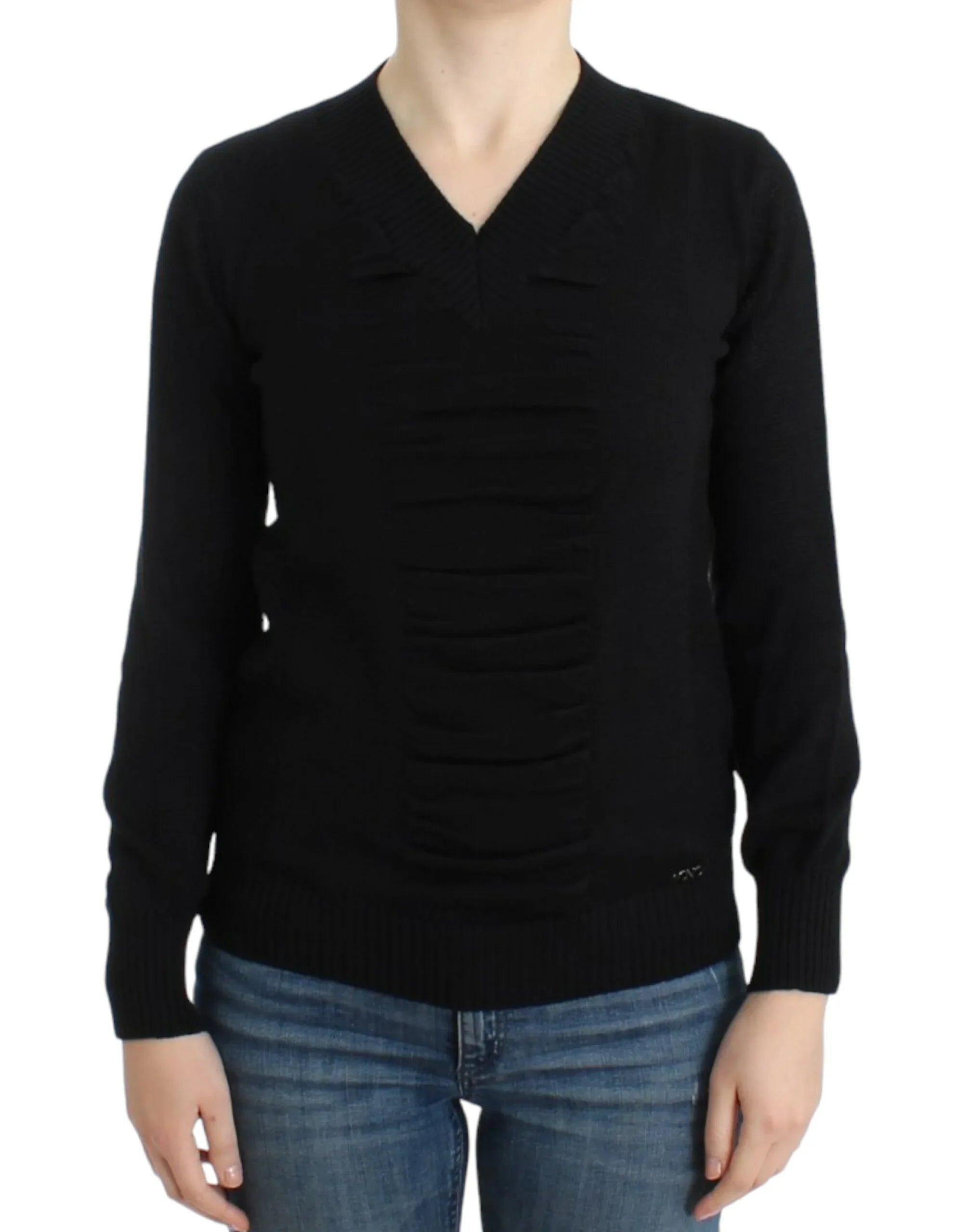 Costume National Black V-neck wool sweater - Zeiniez